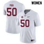 NCAA Women's Alabama Crimson Tide #50 Gabe Pugh Stitched College 2019 Nike Authentic White Football Jersey EN17K13NU
